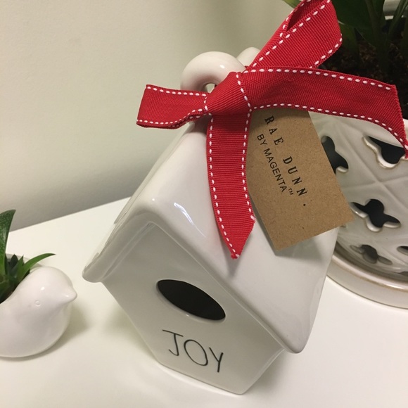 Rae Dunn JOY Birdhouse Slant Roof Holiday 2019 - Picture 3 of 6